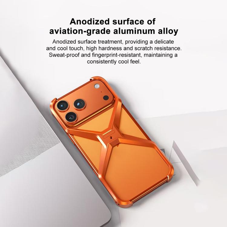 Custodia per telefono in metallo senza cornice a forma di X, For iPhone 17 Pro Max, For iPhone 17 Pro, For iPhone 17