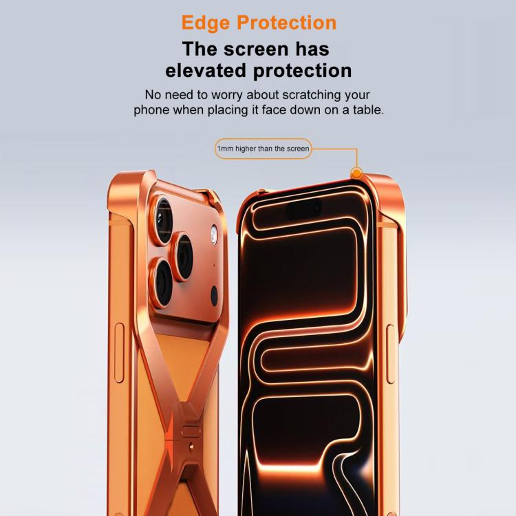 Custodia per telefono in metallo senza cornice a forma di X, For iPhone 17 Pro Max, For iPhone 17 Pro, For iPhone 17