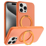 Custodia magnetica per telefono con supporto girevole a 360 gradi e finitura satinata effetto pelle., For iPhone 16 Pro Max, For iPhone 16 Pro, For iPhone 16, For iPhone 15 Pro Max
