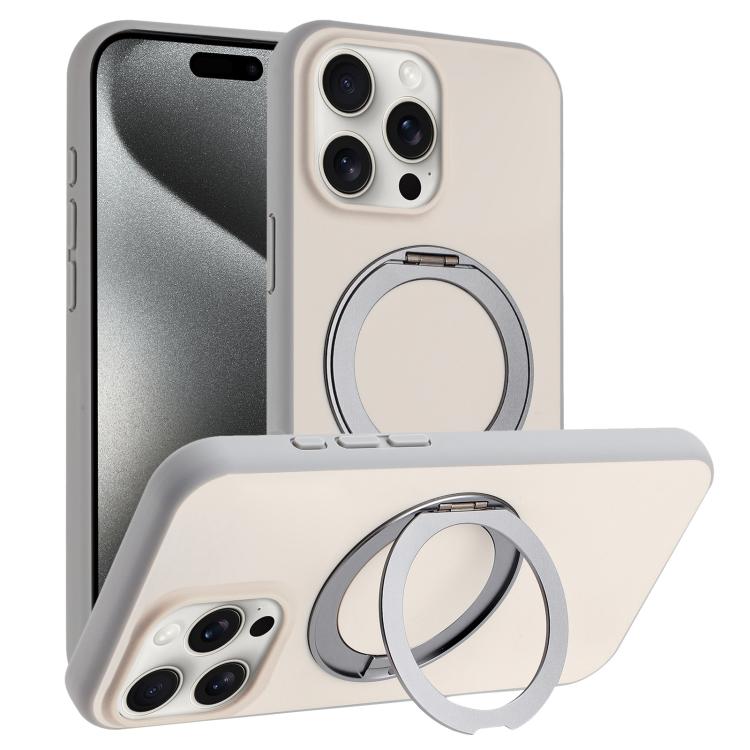 Custodia magnetica per telefono con supporto girevole a 360 gradi e finitura satinata effetto pelle., For iPhone 16 Pro Max, For iPhone 16 Pro, For iPhone 16, For iPhone 15 Pro Max