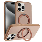 Custodia magnetica per telefono con supporto girevole a 360 gradi e finitura satinata effetto pelle., For iPhone 15 Pro, For iPhone 15 Plus, For iPhone 15, For iPhone 14