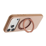 Custodia magnetica per telefono con supporto girevole a 360 gradi e finitura satinata effetto pelle., For iPhone 15 Pro, For iPhone 15 Plus, For iPhone 15, For iPhone 14