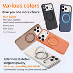 Custodia magnetica per telefono con supporto girevole a 360 gradi e finitura satinata effetto pelle., For iPhone 17 Pro Max, For iPhone 17 Pro, For iPhone 17, For iPhone Air