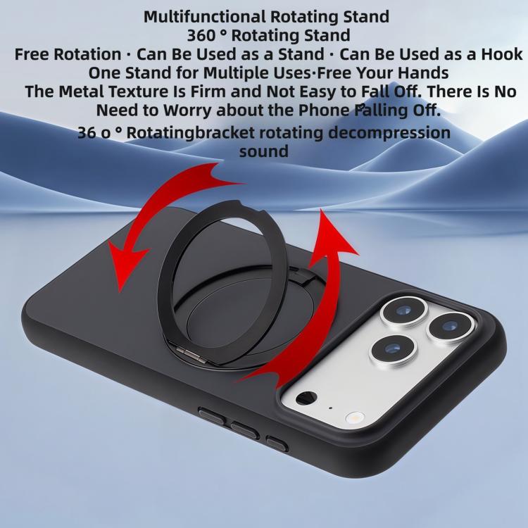 Custodia magnetica per telefono con supporto girevole a 360 gradi e finitura satinata effetto pelle., For iPhone 16 Pro Max, For iPhone 16 Pro, For iPhone 16, For iPhone 15 Pro Max