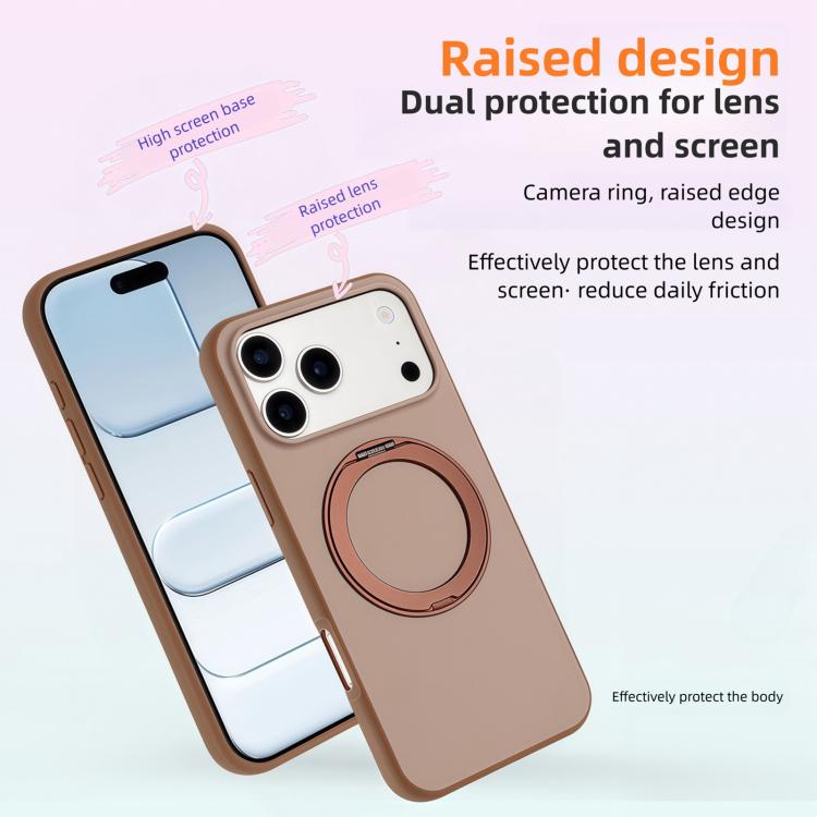 Custodia magnetica per telefono con supporto girevole a 360 gradi e finitura satinata effetto pelle., For iPhone 17 Pro Max, For iPhone 17 Pro, For iPhone 17, For iPhone Air