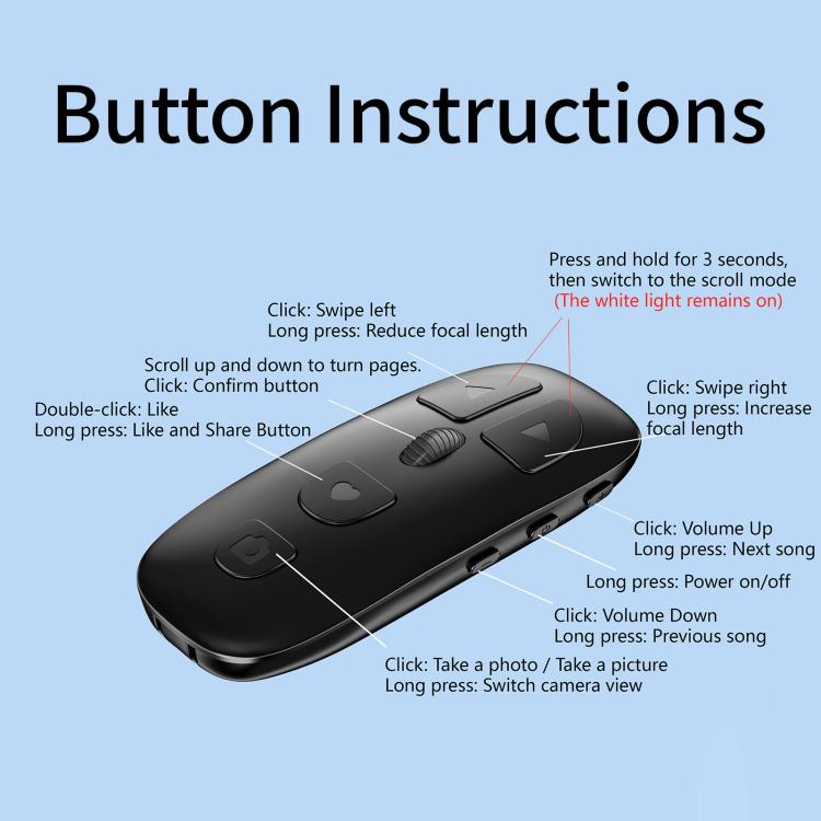 Telecomando Bluetooth multifunzione KR-06 per smartphone