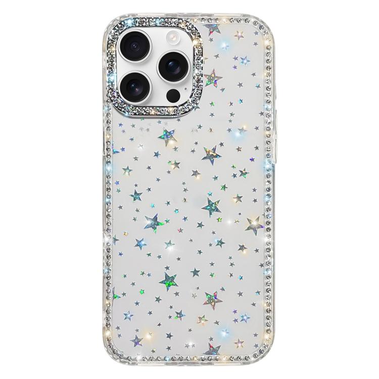 Custodia per telefono ibrida IMD PC TPU con strass su entrambi i lati., For iPhone 16 Pro Max, For iPhone 16 Pro, For iPhone 16 Plus, For iPhone 16