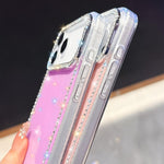 Custodia per telefono ibrida IMD PC TPU con strass su entrambi i lati., For iPhone 16 Pro Max, For iPhone 16 Pro, For iPhone 16 Plus, For iPhone 16