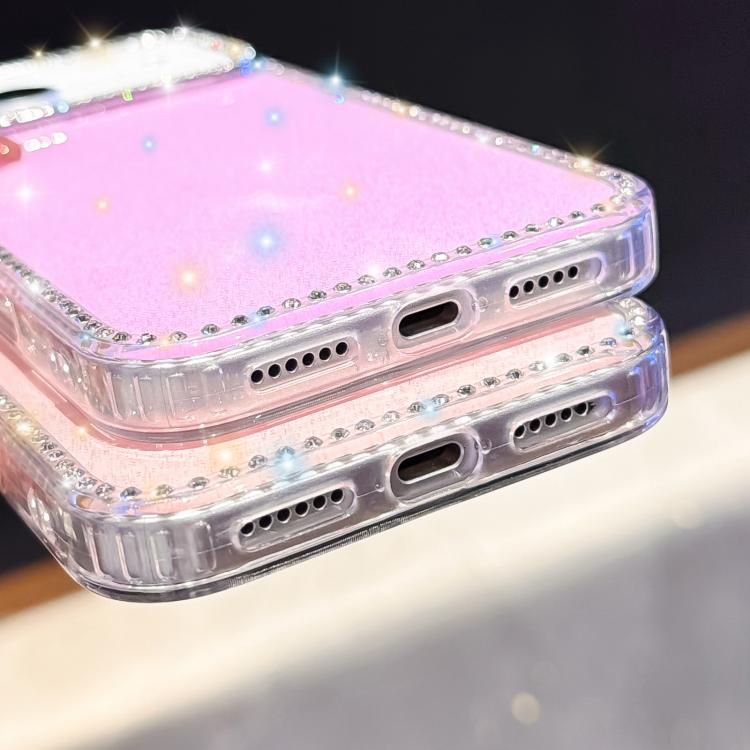 Custodia per telefono ibrida IMD PC TPU con strass su entrambi i lati., For iPhone 16 Pro Max, For iPhone 16 Pro, For iPhone 16 Plus, For iPhone 16