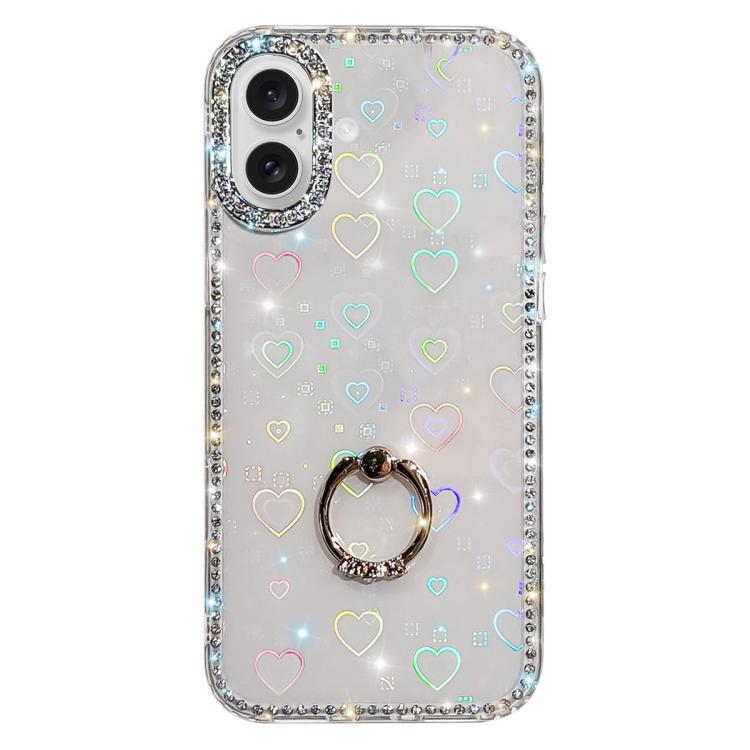 Porta anelli con strass, custodia per telefono ibrida IMD PC TPU a doppio lato, For iPhone 17 Pro Max, For iPhone 17 Pro, For iPhone 17, For iPhone Air