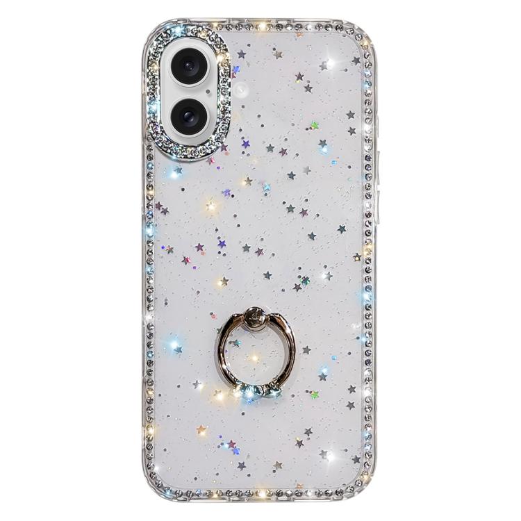 Porta anelli con strass, custodia per telefono ibrida IMD PC TPU a doppio lato, For iPhone 17 Pro Max, For iPhone 17 Pro, For iPhone 17, For iPhone Air