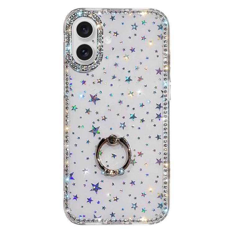 Porta anelli con strass, custodia per telefono ibrida IMD PC TPU a doppio lato, For iPhone 17 Pro Max, For iPhone 17 Pro, For iPhone 17, For iPhone Air