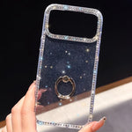 Porta anelli con strass, custodia per telefono ibrida IMD PC TPU a doppio lato, For iPhone 15 Pro Max, For iPhone 15 Pro, For iPhone 15, For iPhone 14