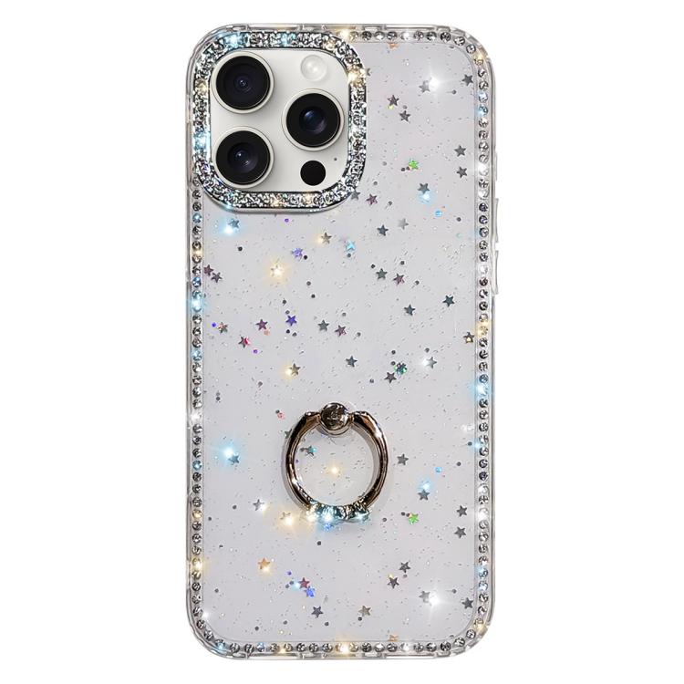 Porta anelli con strass, custodia per telefono ibrida IMD PC TPU a doppio lato, For iPhone 15 Pro Max, For iPhone 15 Pro, For iPhone 15, For iPhone 14
