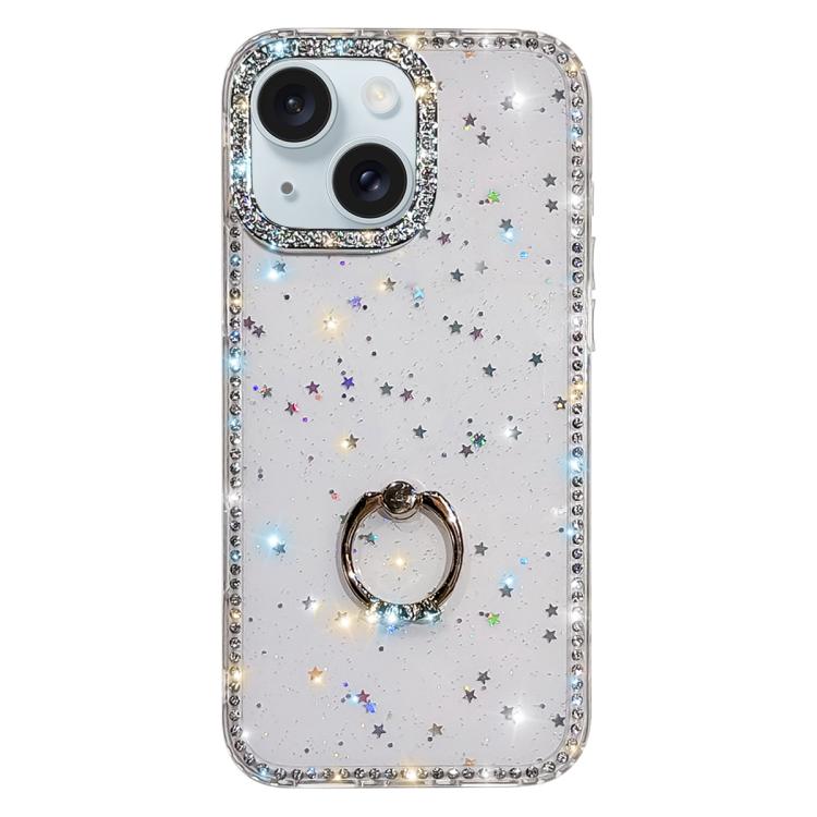 Porta anelli con strass, custodia per telefono ibrida IMD PC TPU a doppio lato, For iPhone 15 Pro Max, For iPhone 15 Pro, For iPhone 15, For iPhone 14