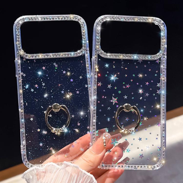 Porta anelli con strass, custodia per telefono ibrida IMD PC TPU a doppio lato, For iPhone 14 Pro, For iPhone 14 Pro Max, For iPhone 13 Pro Max, For iPhone 13 Pro