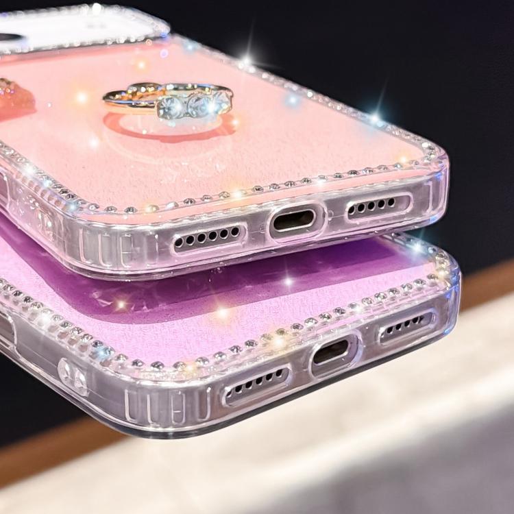 Porta anelli con strass, custodia per telefono ibrida IMD PC TPU a doppio lato, For iPhone 15 Pro Max, For iPhone 15 Pro, For iPhone 15, For iPhone 14