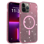 Custodia per telefono ibrida in PC e TPU con glitter trasparenti e magneti, For iPhone 15 Pro Max, For iPhone 15 Pro, For iPhone 15 Plus / 14 Plus, For iPhone 15, For iPhone 14 / 13, For iPhone 14 Pro, For iPhone 14 Pro Max, For iPhone 13 Pro Max