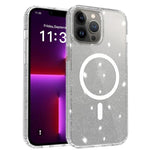 Custodia per telefono ibrida in PC e TPU con glitter trasparenti e magneti, For iPhone 15 Pro Max, For iPhone 15 Pro, For iPhone 15 Plus / 14 Plus, For iPhone 15, For iPhone 14 / 13, For iPhone 14 Pro, For iPhone 14 Pro Max, For iPhone 13 Pro Max