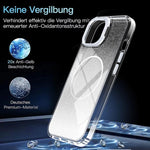 Custodia per telefono con cornice magnetica e supporto per obiettivo con effetto sfumato glitterato, For iPhone 15, For iPhone 14 Plus, For iPhone 14 / 13, For iPhone 14 Pro
