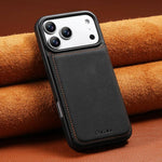 Custodia per telefono ESEBLE con doppia fibbia e texture retrò e scomparto per carte di credito., For iPhone 17e / 16e, For iPhone 17 Pro Max, For iPhone 17 Pro, For iPhone 17, For iPhone Air, For iPhone 16 Pro Max, For iPhone 16 Pro, For iPhone 16