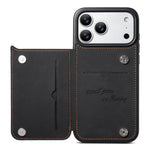 Custodia per telefono ESEBLE con doppia fibbia e texture retrò e scomparto per carte di credito., For iPhone 17e / 16e, For iPhone 17 Pro Max, For iPhone 17 Pro, For iPhone 17, For iPhone Air, For iPhone 16 Pro Max, For iPhone 16 Pro, For iPhone 16
