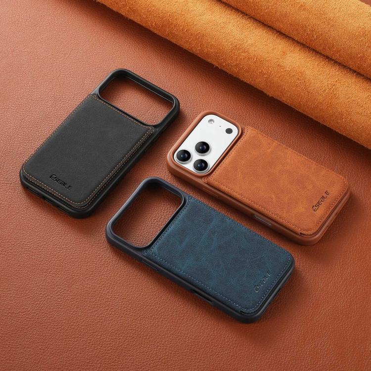 Custodia per telefono ESEBLE con doppia fibbia e texture retrò e scomparto per carte di credito., For iPhone 15 Pro Max, For iPhone 15 Pro, For iPhone 15, For iPhone 14 / 13, For iPhone 14 Pro, For iPhone 14 Pro Max, For iPhone 13 Pro Max              ...