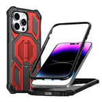 Custodia per telefono antiurto con supporto metallico nascosto e magnetico., For iPhone 14 / 13, For iPhone 14 Pro, For iPhone 14 Pro Max, For iPhone 13 Pro Max