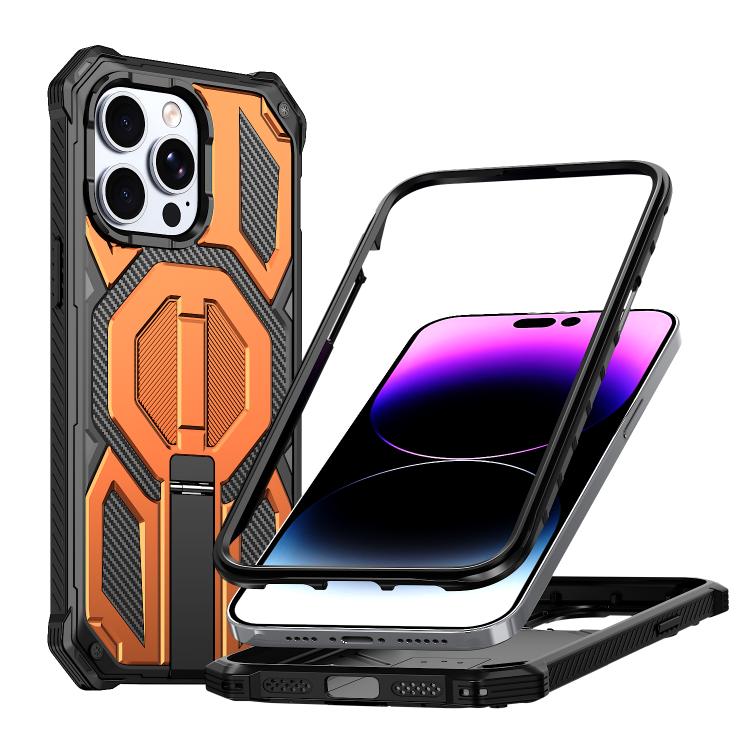 Custodia per telefono antiurto con supporto metallico nascosto e magnetico., For iPhone 14 / 13, For iPhone 14 Pro, For iPhone 14 Pro Max, For iPhone 13 Pro Max