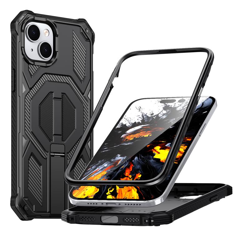 Custodia per telefono antiurto con supporto metallico nascosto e magnetico., For iPhone 14 / 13, For iPhone 14 Pro, For iPhone 14 Pro Max, For iPhone 13 Pro Max