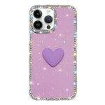 Custodia per telefono IMD Love Heart con strass flash su entrambi i lati, For iPhone 14 Pro, For iPhone 14 Pro Max