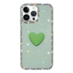 Custodia per telefono IMD Love Heart con strass flash su entrambi i lati, For iPhone 14 Pro, For iPhone 14 Pro Max