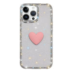 Custodia per telefono IMD Love Heart con strass flash su entrambi i lati, For iPhone 14 Pro, For iPhone 14 Pro Max