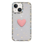 Custodia per telefono IMD Love Heart con strass flash su entrambi i lati, For iPhone 13