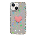 Custodia per telefono IMD Love Heart con strass flash su entrambi i lati, For iPhone 13