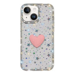 Custodia per telefono IMD Love Heart con strass flash su entrambi i lati, For iPhone 13