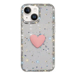 Custodia per telefono IMD Love Heart con strass flash su entrambi i lati, For iPhone 13