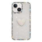 Custodia per telefono IMD Love Heart con strass flash su entrambi i lati, For iPhone 13