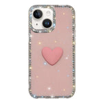 Custodia per telefono IMD Love Heart con strass flash su entrambi i lati, For iPhone 13