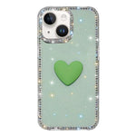 Custodia per telefono IMD Love Heart con strass flash su entrambi i lati, For iPhone 13