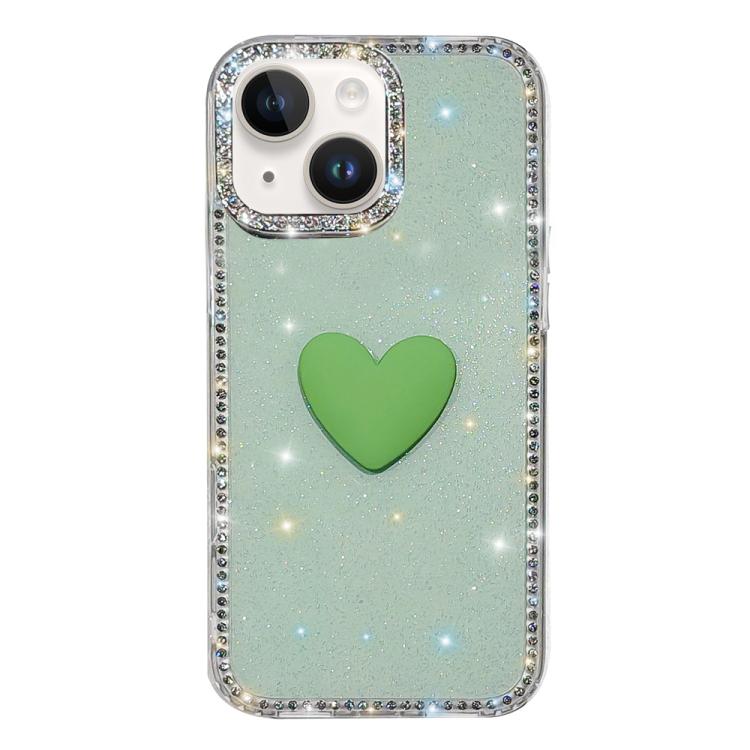 Custodia per telefono IMD Love Heart con strass flash su entrambi i lati, For iPhone 13