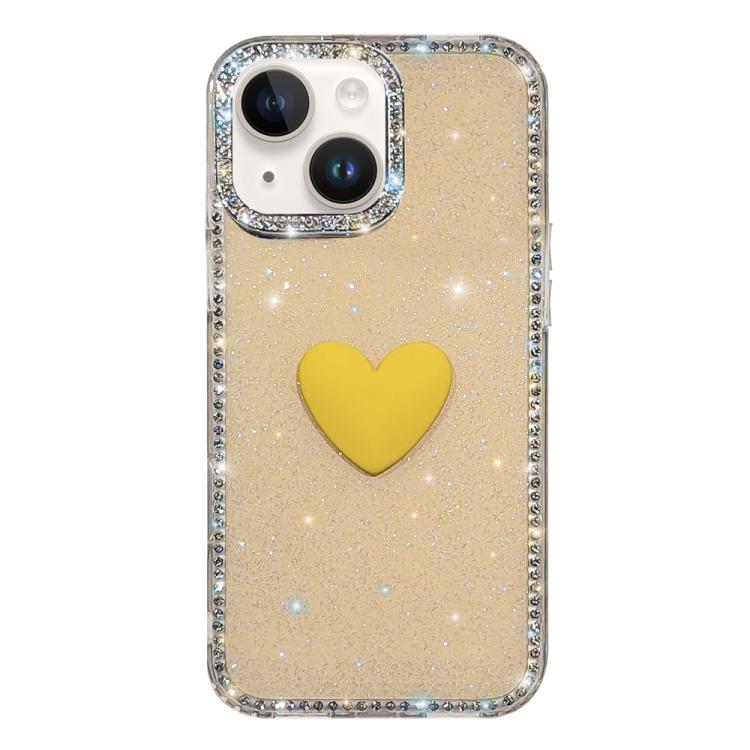 Custodia per telefono IMD Love Heart con strass flash su entrambi i lati, For iPhone 13