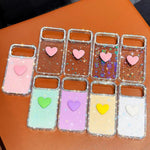Custodia per telefono IMD Love Heart con strass flash su entrambi i lati, For iPhone 13