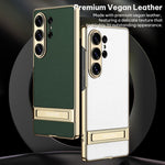 Custodia ultra sottile in pelle liscia con supporto per Samsung Galaxy S26 Ultra