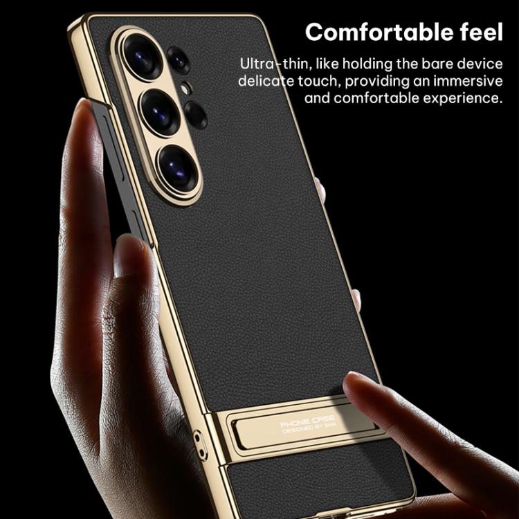 Custodia ultra sottile in pelle liscia con supporto per Samsung Galaxy S26 Ultra