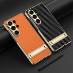 Custodia ultra sottile in pelle liscia con supporto per Samsung Galaxy S26 Ultra