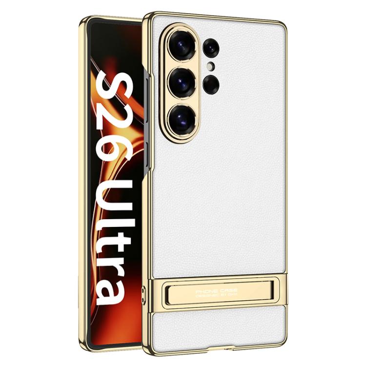 Custodia ultra sottile in pelle liscia con supporto per Samsung Galaxy S26 Ultra