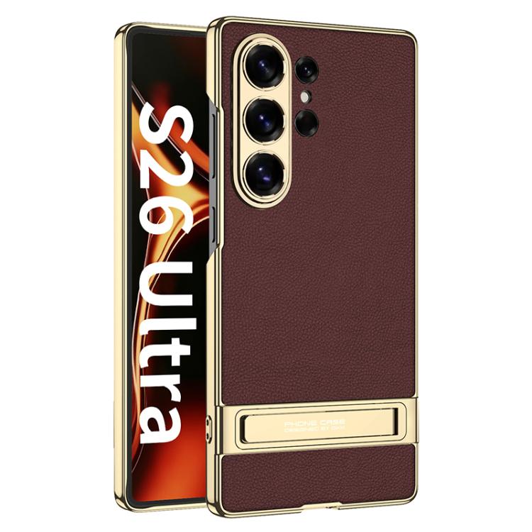 Custodia ultra sottile in pelle liscia con supporto per Samsung Galaxy S26 Ultra