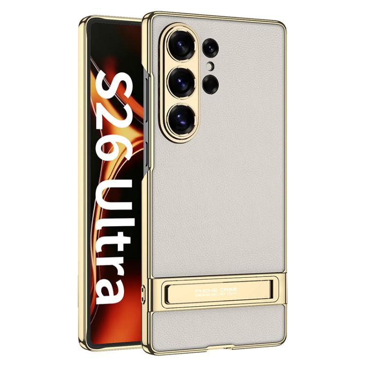 Custodia ultra sottile in pelle liscia con supporto per Samsung Galaxy S26 Ultra