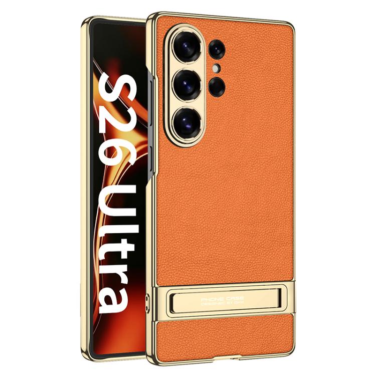Custodia ultra sottile in pelle liscia con supporto per Samsung Galaxy S26 Ultra